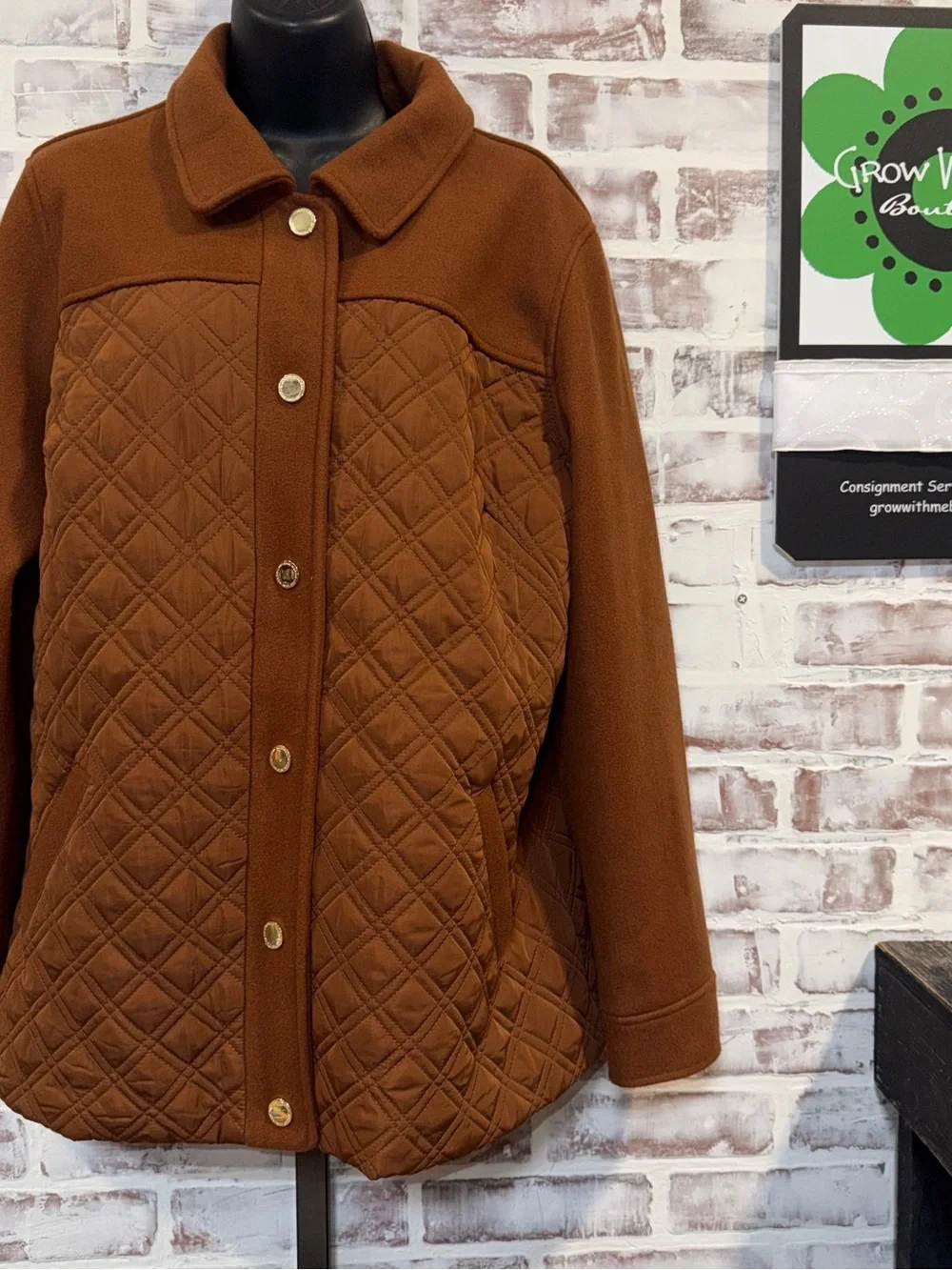 Estate Quilted Brown Puffer Jacket medium